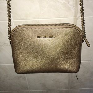 Michael Kors Cindy Dome Gold Crossbody Bag